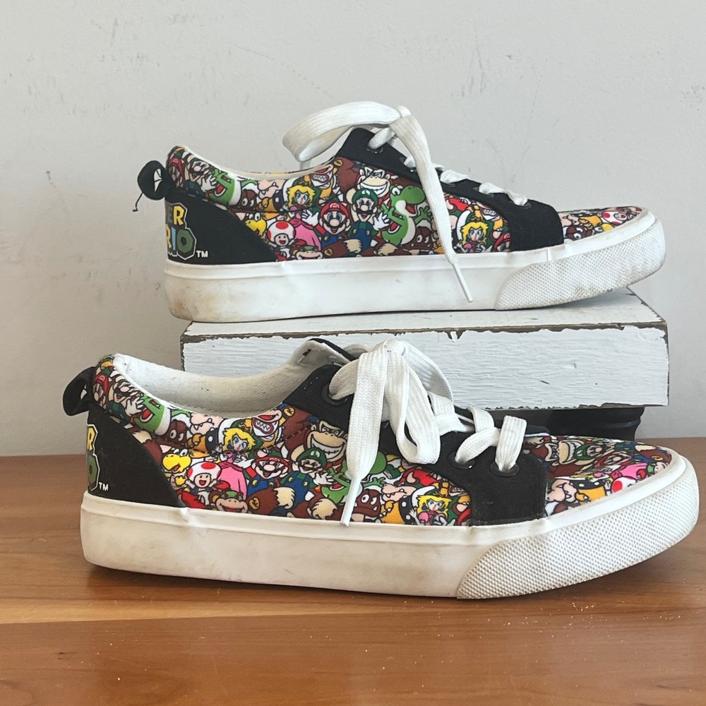 Ground Up Super Mario Bros Kids Sneakers Size 2 Nintendo Character Print Shoes